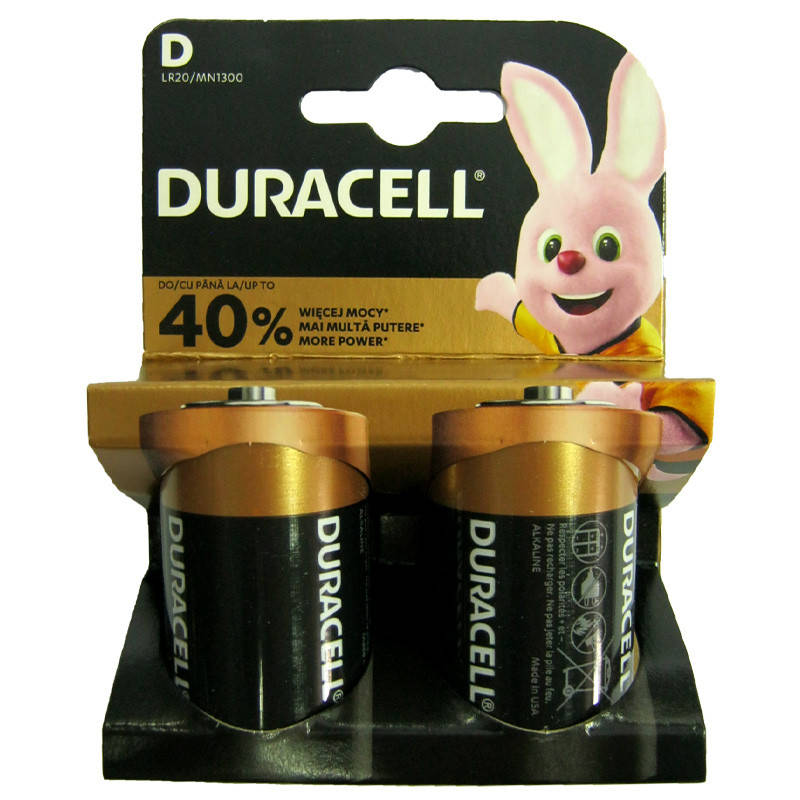 

Батарейка LR20 Duracell Plus,1шт (блистер по 2шт) D