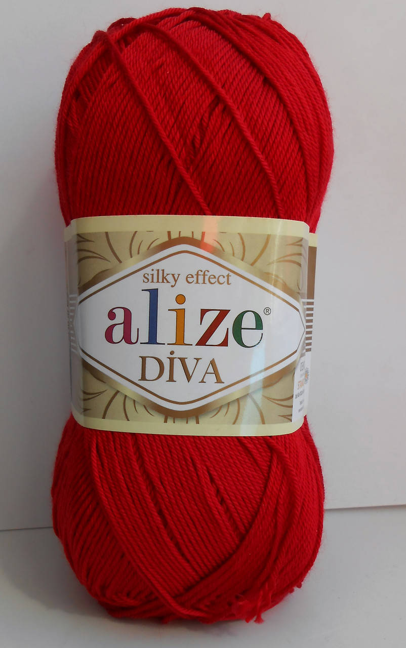 

Пряжа Ализе Дива ( Alize Diva ) №106, Красный