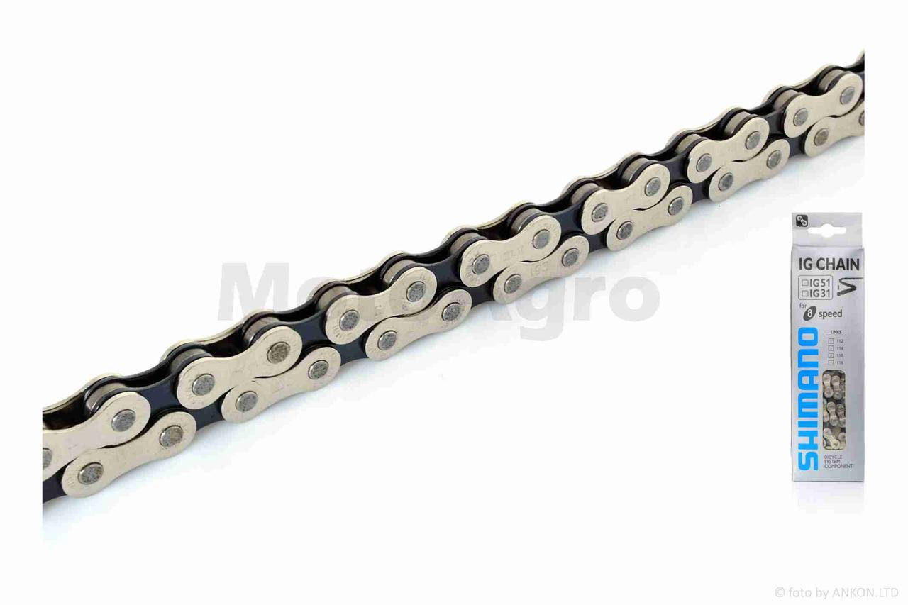 

Цепь приводная вело усиленная #IG51 116L, 8 скоростей #XMN-008 "SHIMANO"