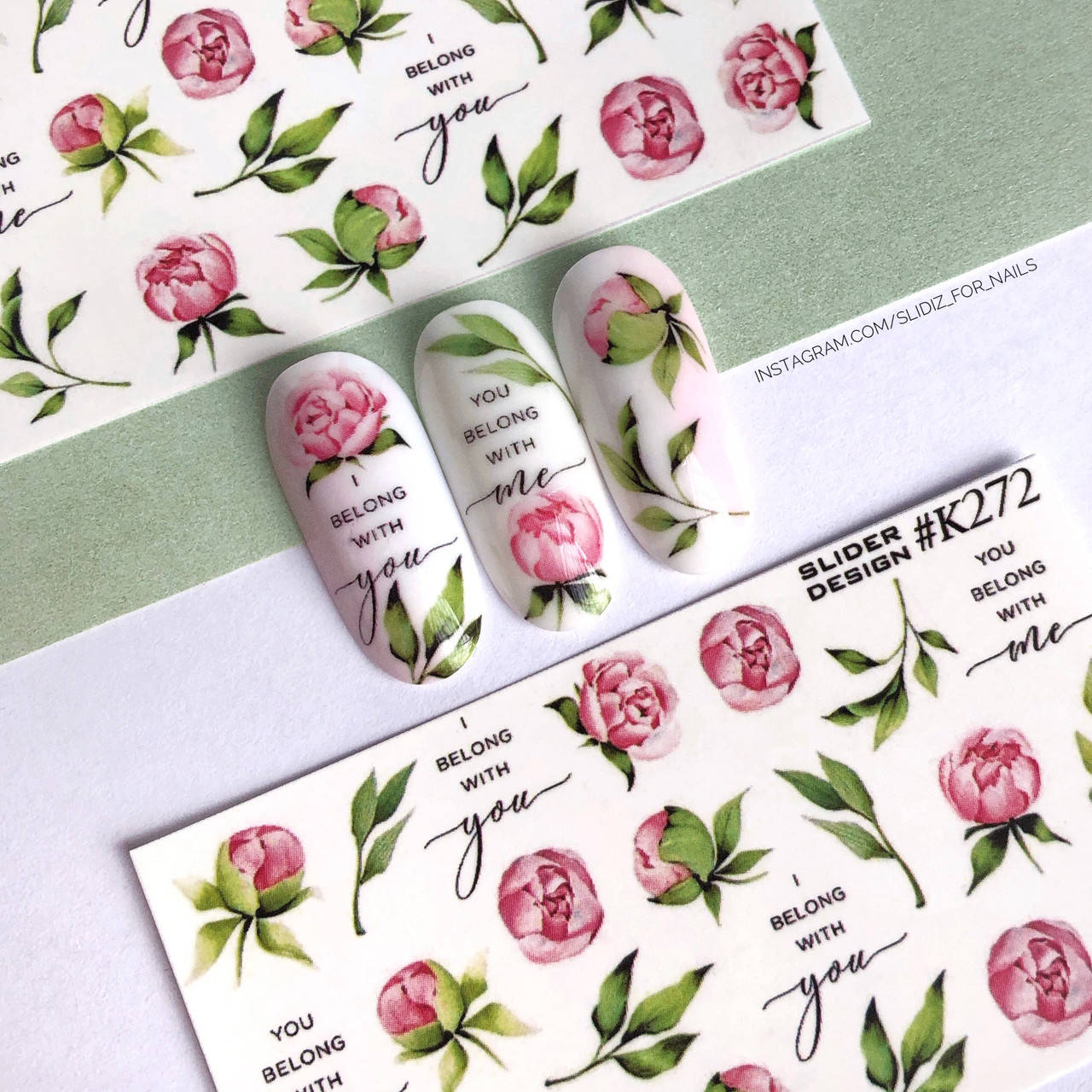 

Слайдер-дизайн SLIDIZ водная наклейка для ногтей Цветы, Пионы