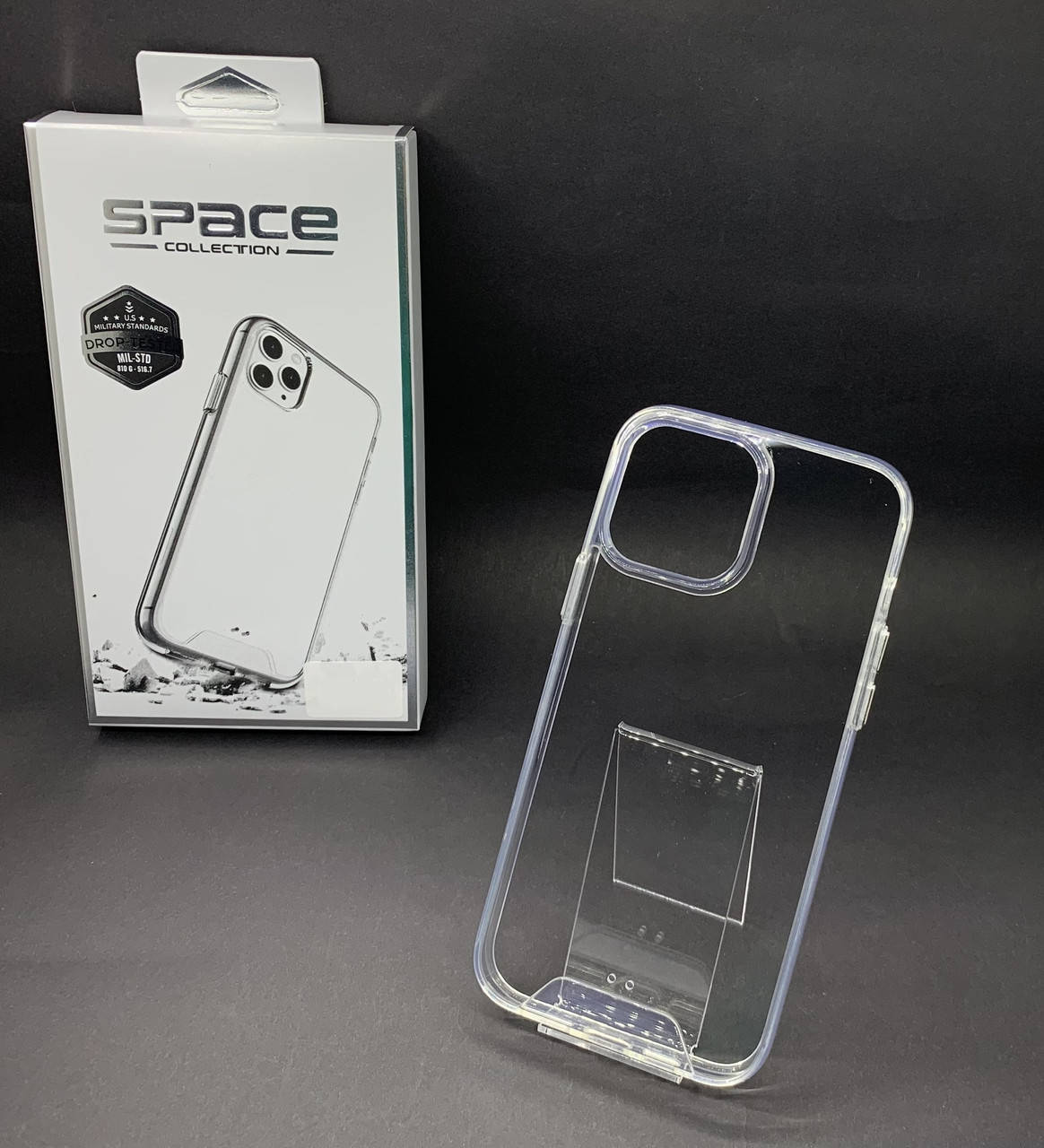 

Противоударный чехол для iPhone 13 с блестящими кнопками Space прозрачный