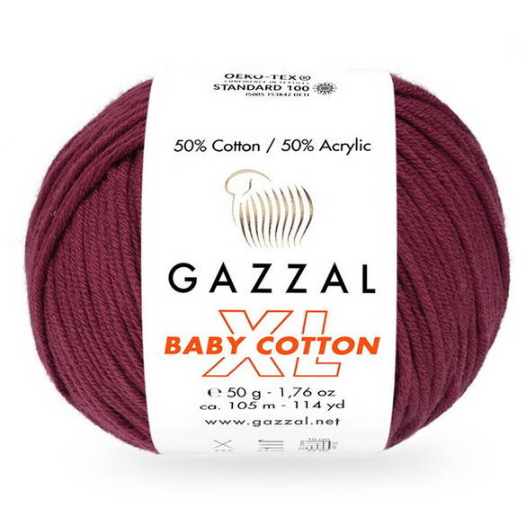 

3442 Пряжа Gazzal Baby Cotton XL