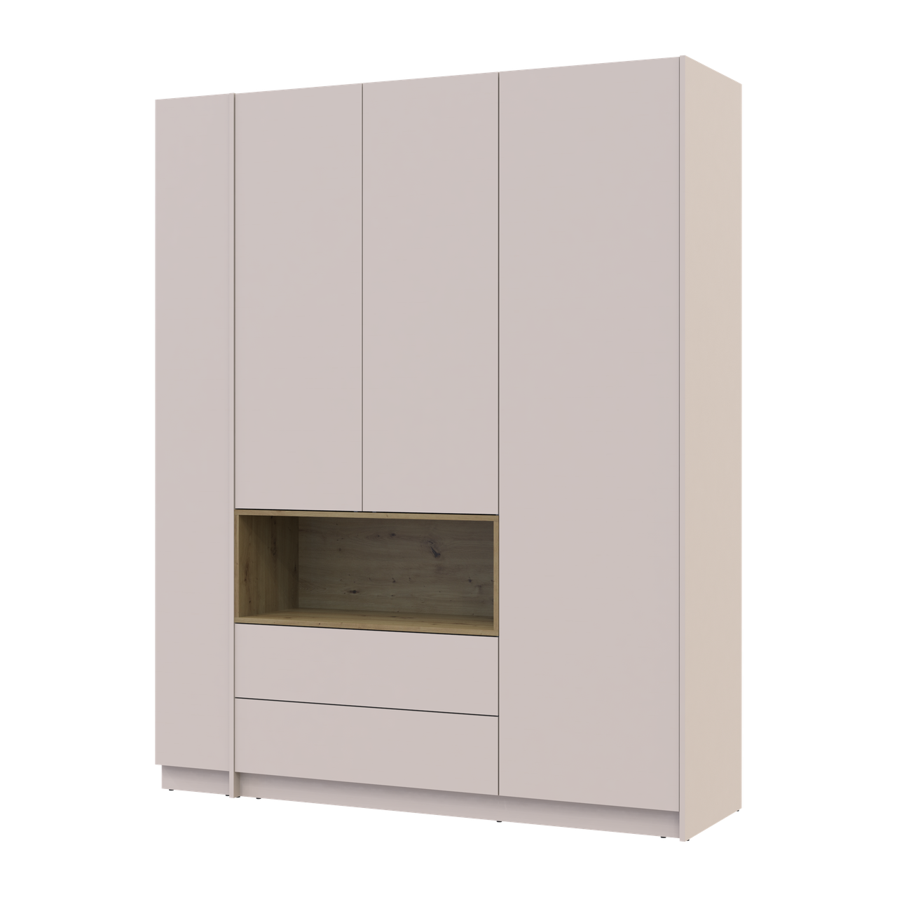 Шафа для одягу з нішею та етажеркою Doros Дейл Кашемір/Дуб Артізан 3 ДСП 178х52х220 (44900338)