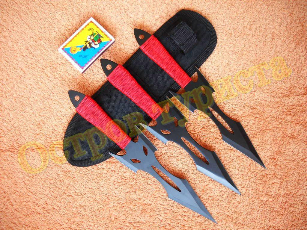 

Метательные ножи Red Sword набор 3 шт с чехлом, Комбинированный