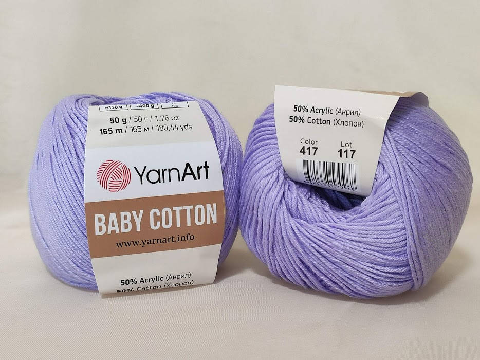 

YarnArt Baby Cotton 417 светлая лаванда