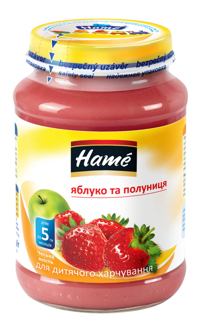 

Пюре фруктовое яблоко и клубника Hame, 190г