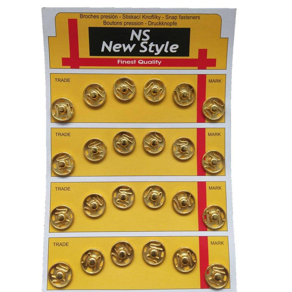 

D=15мм пришивные застежки-кнопки для одежды Sindtex 24шт металлические цвет золотой