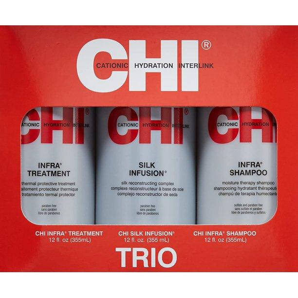 

Набір CHI Trio Kit Infra Treatment, Silk Infusion, Shampoo (упаковка 3 шт 355 ml)