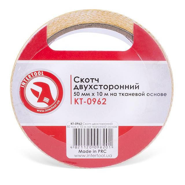 

Скотч двухсторонний 50 мм*10 м на тканевой основе INTERTOOL KT-0962