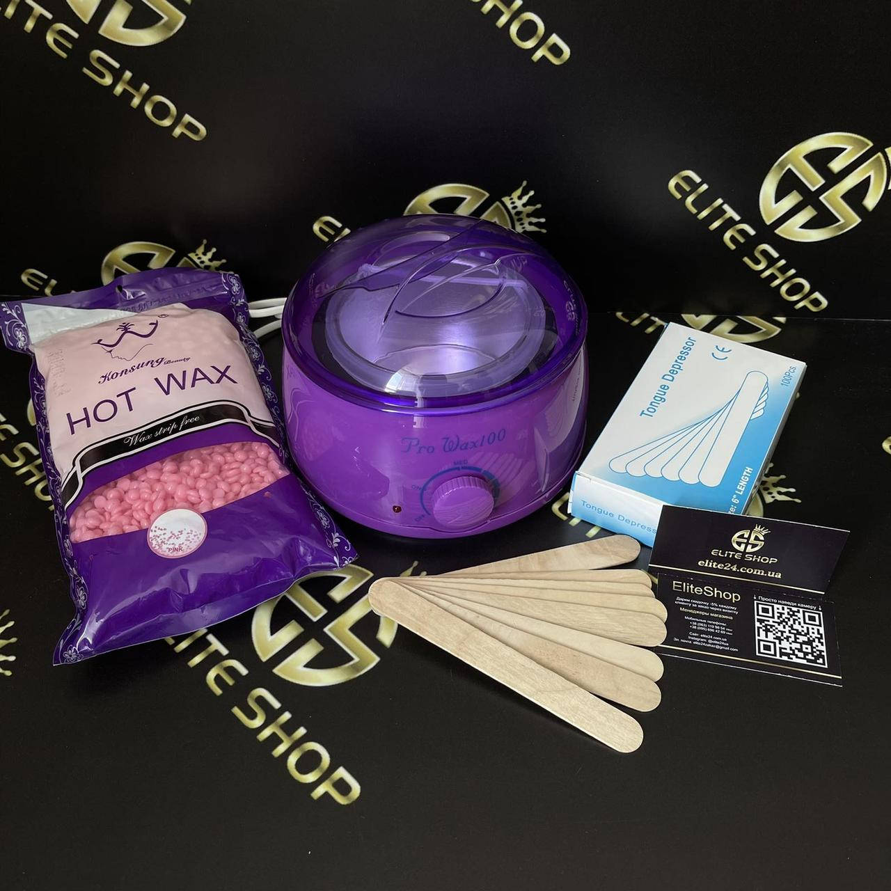 

Набор депиляция воскоплав ProWax-100, воск 0.5 кг и шпатели
