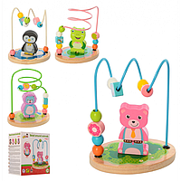 

Деревянная игрушка Лабиринт MD 2512 животные 4 вида, в коробке., Разные цвета