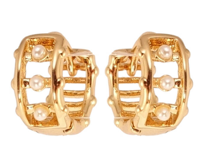 

Серьги детские Xuping Позолота 18K колечки "Миниатюрные жемчужины"