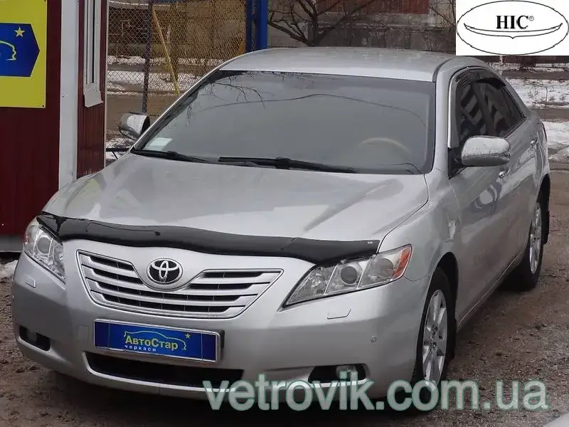 

Дефлектор капота Toyota Camry/Тойоту Камри 40 2006-2011 Euro Хик на крепежах