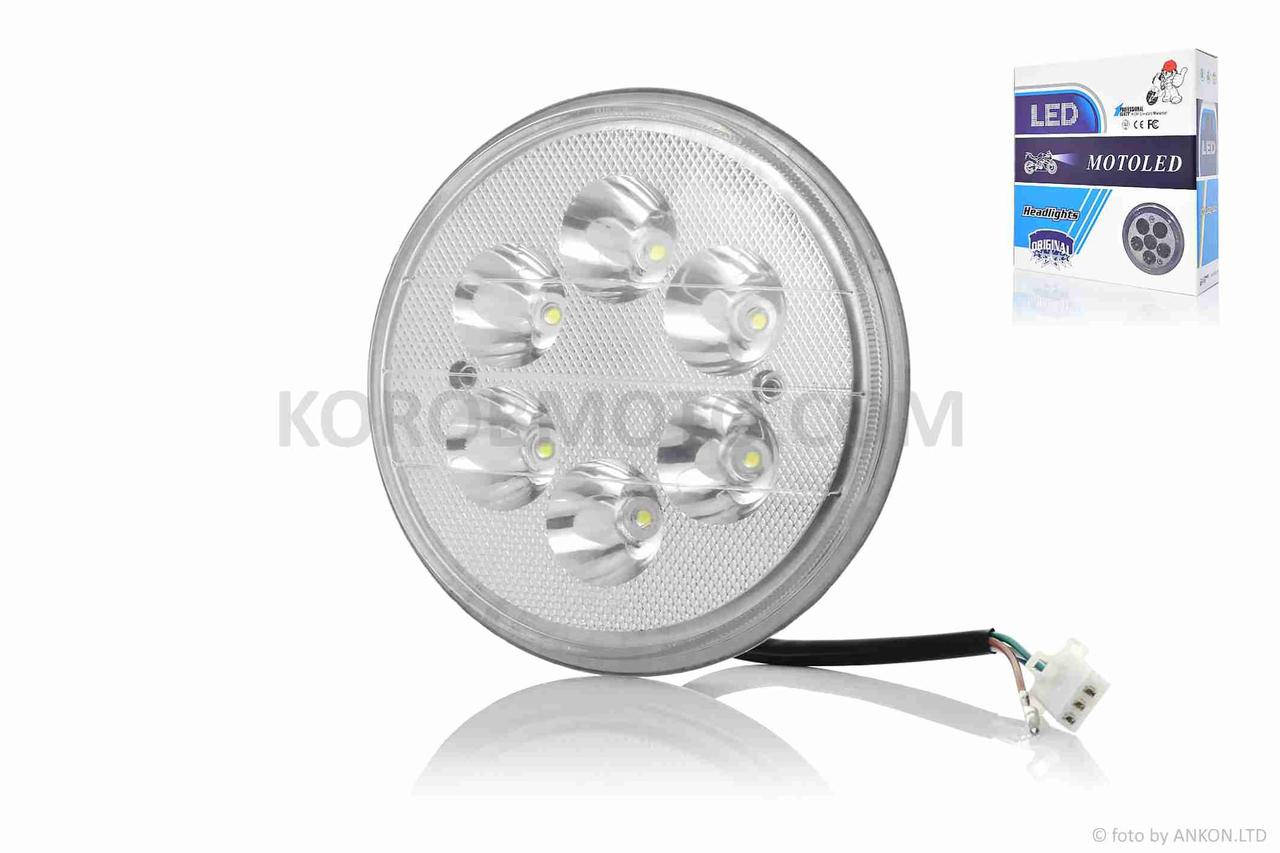 

Модуль светодиодный в фару (вставка) ZS125/150 круглый, D160, 6 диодов со стеклом