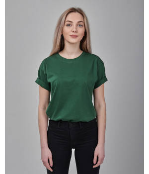 

Женская футболка оверсайз темно-зеленая 1036-38, Темно-зеленый