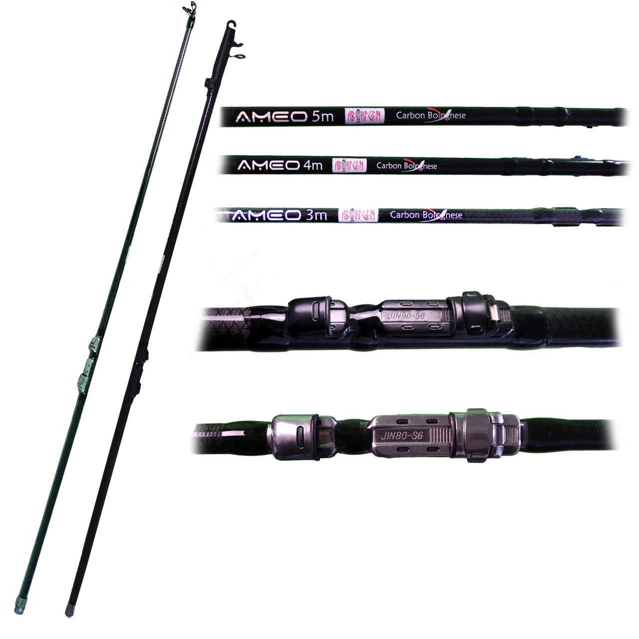 

Вудлище Ameo Carbon Bolognese 5,0м з кільцями