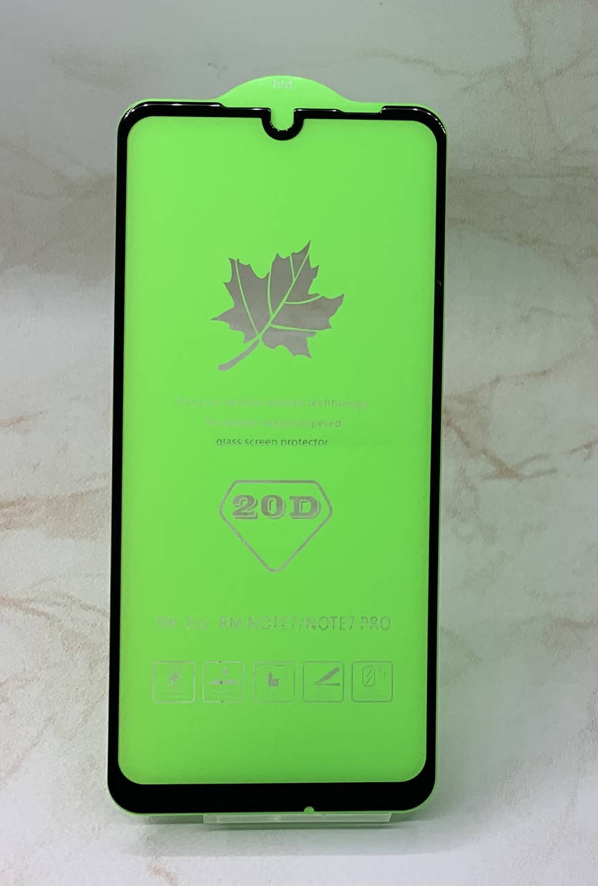 

Защитное стекло для Xiaomi Redmi Note 7 полное покрытие Full Glue полный клей PREMIUM, Черный
