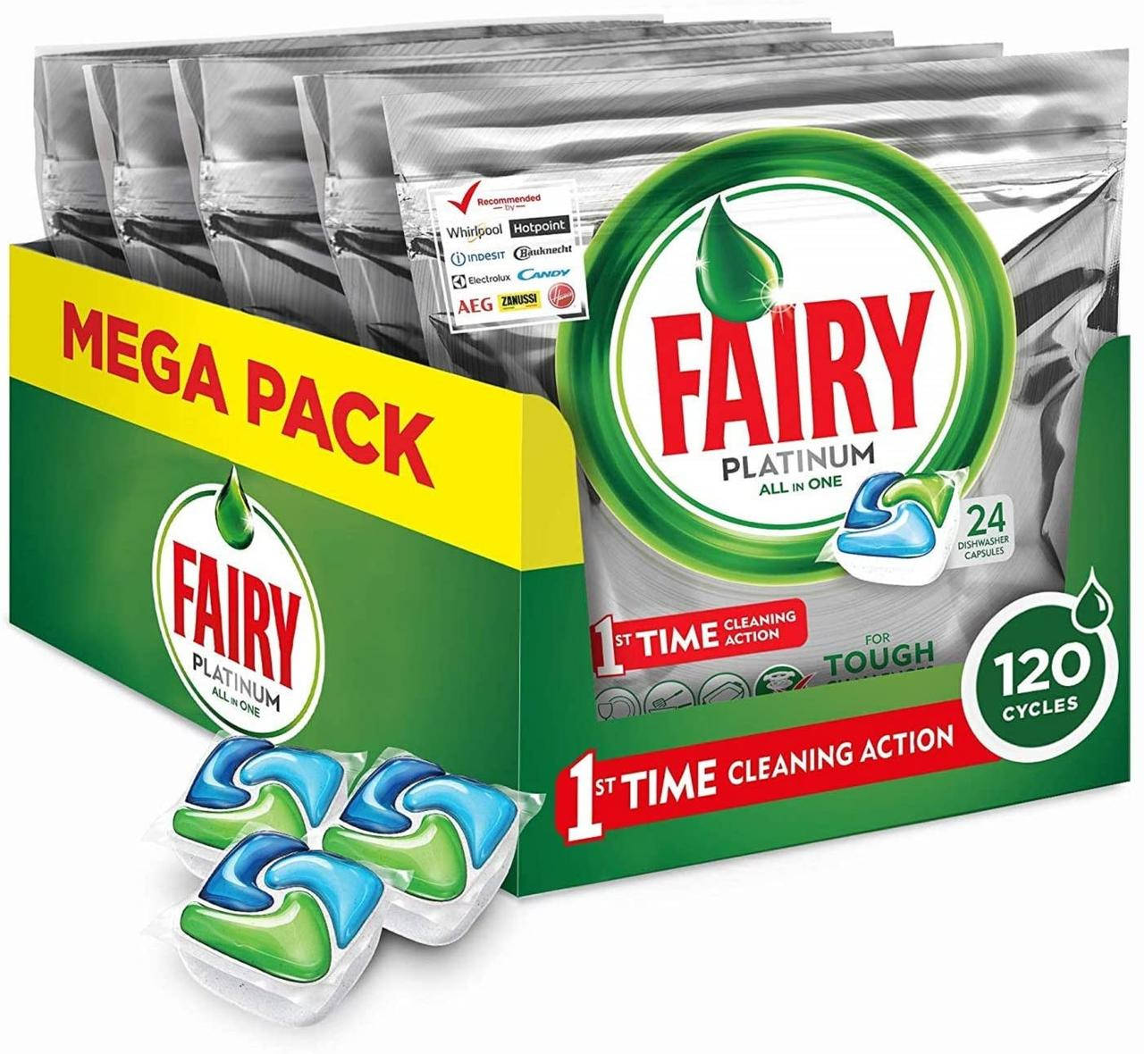 

Таблетки для посудомоечной машины Fairy Все-в-Одном Platinum120 шт