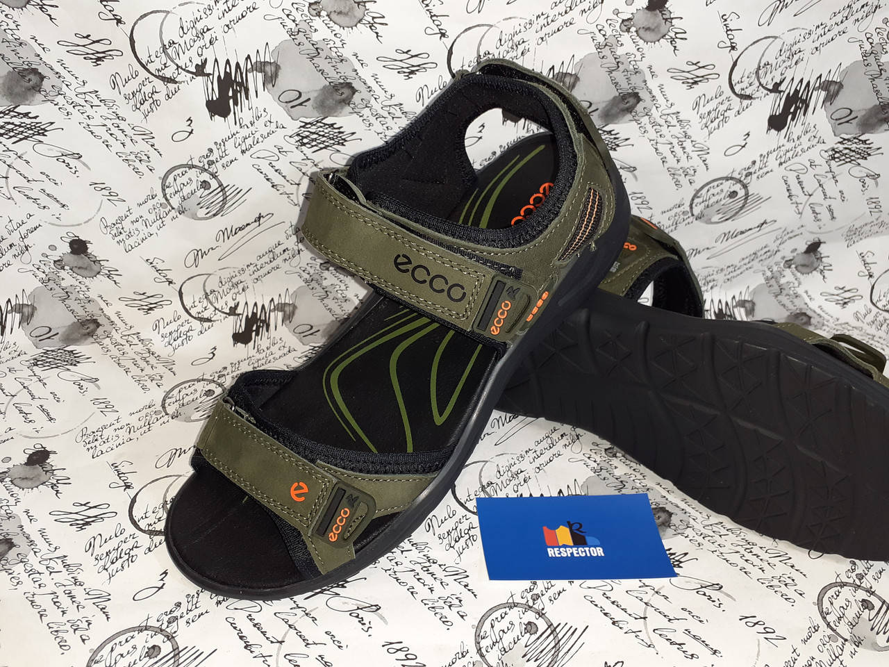 

ECCO Biom мужские кожаные сандалии босоножки зеленые, Зелёный