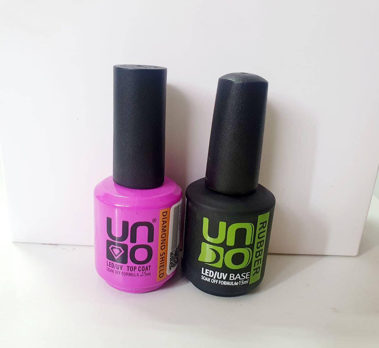 

База и Топ UNO по 15 мл (Каучуковая база и Топ Diamond Shield top без липкого слоя)