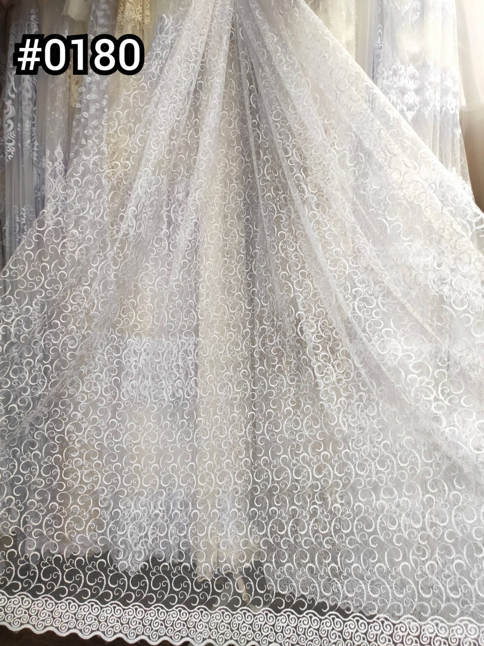 

Тюль фатин густой красивой вышивкой белом цвете недорогая Гардина сетка Турецкая для спальни зала гостевой, Белый