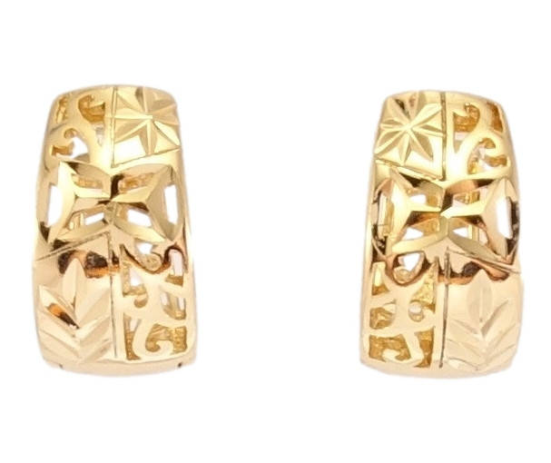 

Серьги Xuping Позолота 18K колечки "Ажурный Узор с Алмазными Гранями"