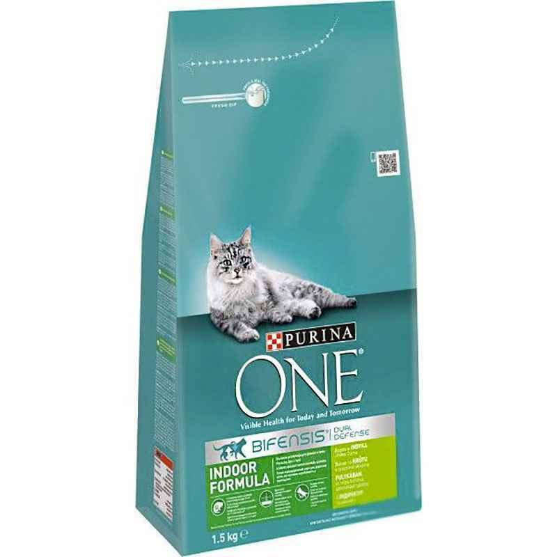 

Purina ONE Indoor Formula – Сухой корм с индейкой для кошек, постоянно живущих в помещении 1,5 кг