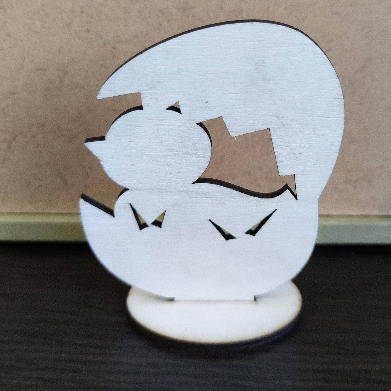 

Пасхальная деревянная "Цыпленок в яйце" на подставке | заготовка для декупажа| под декорирование | для росписи