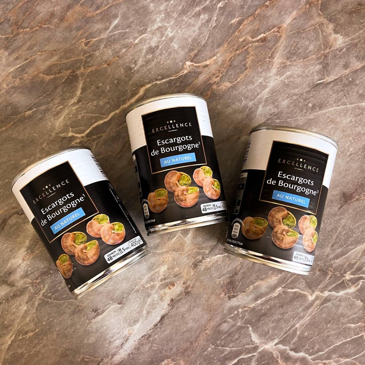 

Консервированные улитки в банке. Улитки "Escargots de Bourgogne". Франция