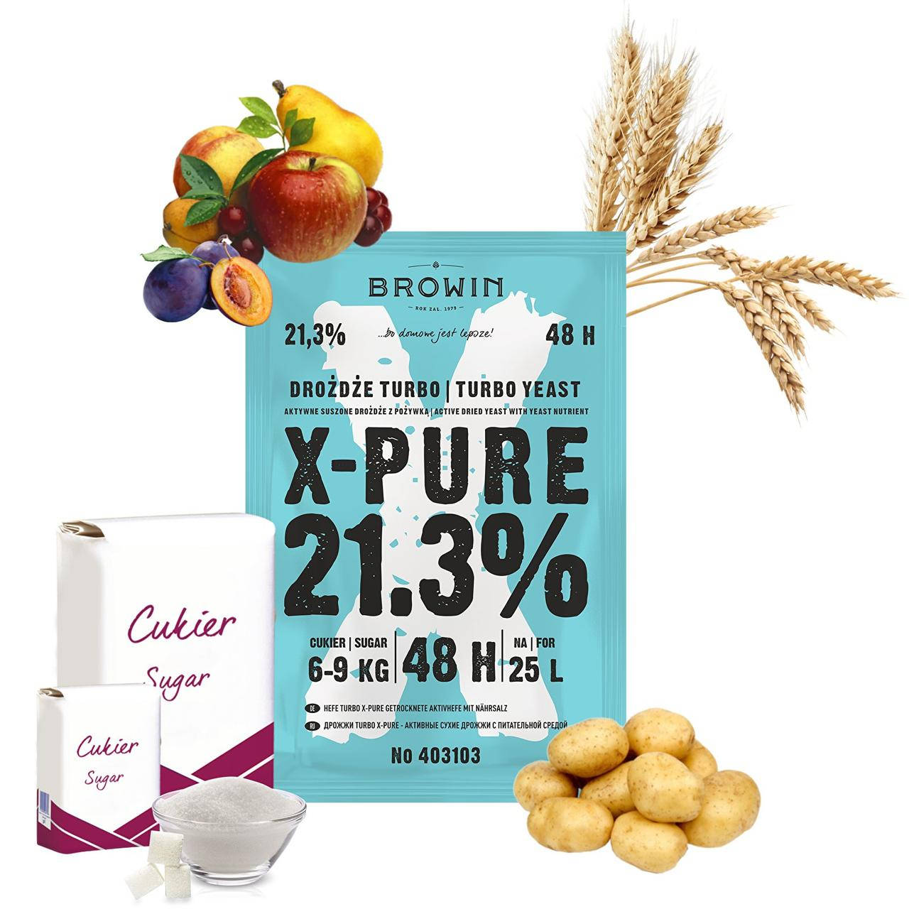 

Дрожжи Turbo X-Pure 21,3%