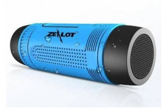 

Беспроводная колонка Zealot S1 Bluetooth Фонарик Радио (Синий)