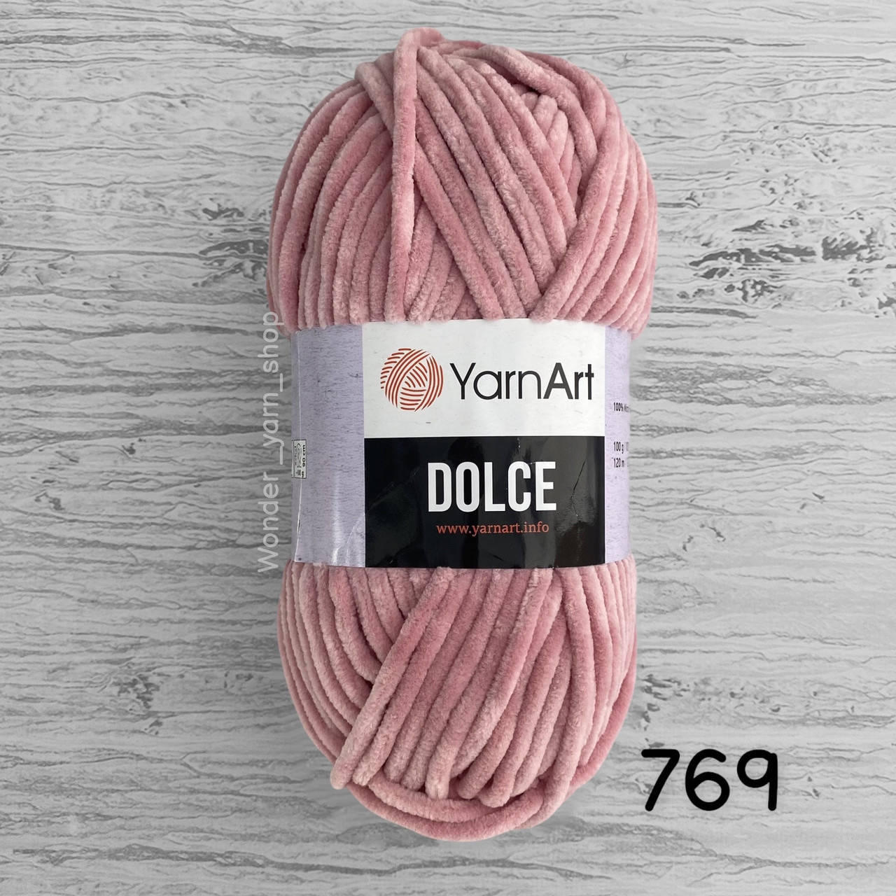

Плюшевая пряжа YarnArt Dolce (ЯрнАрт Дольче) 769, пыльная Роза