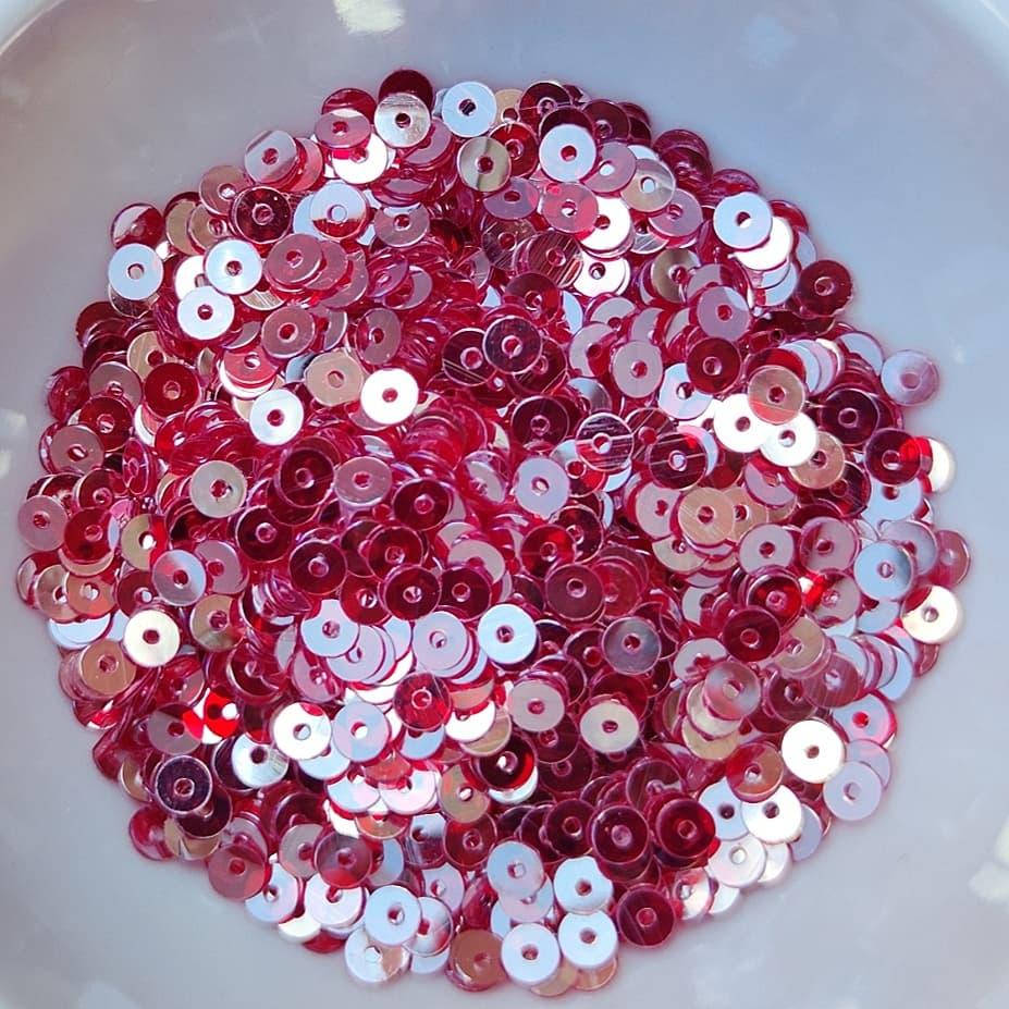 

Индийские пайетки гранатовый с серебром 4мм, Морская волна