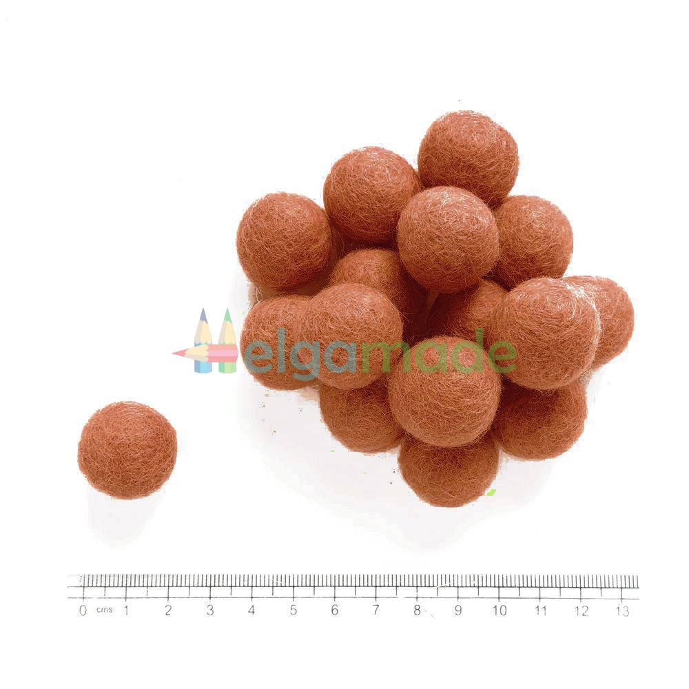 

Шарик из шерсти СВЕТЛО-КОРИЧНЕВЫЙ, 2 см, 1 шт