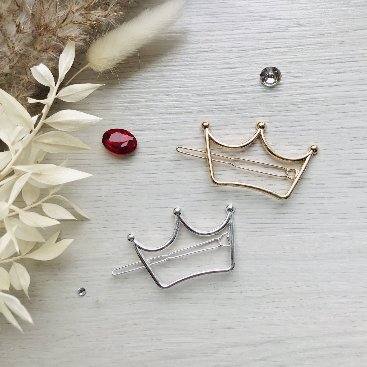 

Заколка для волос в форме короны серебристая / золотая, Разные цвета