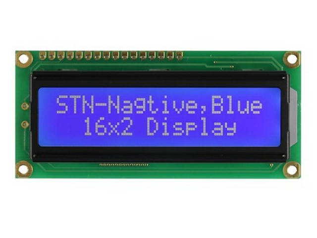 

LCD1602 дисплей 16x2 с синей подсветкой (без i2c модуля)