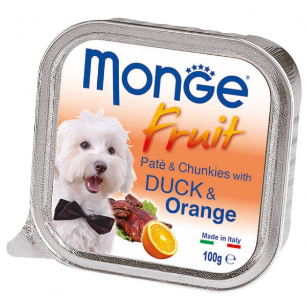 

Вологий корм Monge (Монже) DOG FRUIT ніжний паштет з качкою і апельсином, 100гр