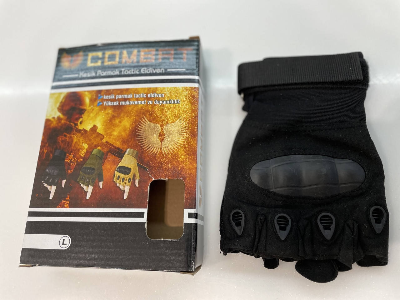 

Тактические беспалые перчатки черные Combat, тактичні рукавиці чорні