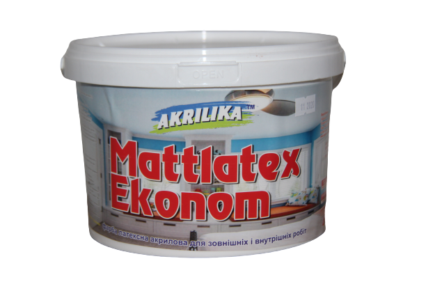 

Водоэмульсионная краска для внутренних работ Mattlatex Econom Akrilika 4,2 кг, Белый