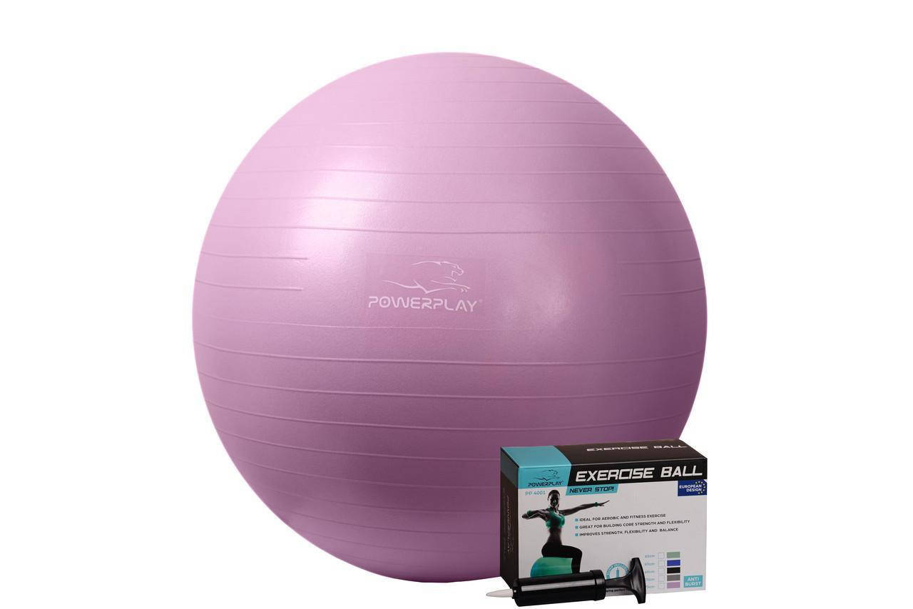 

Мяч для фитнеса PowerPlay 4001 75см Фиолетовый + насос