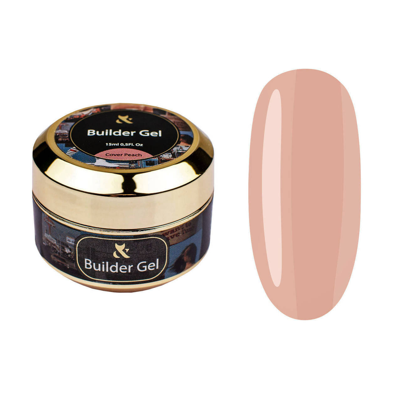 

Моделирующий гель для ногтей F.O.X Builder Gel Cover Peach, 15 мл, Белый