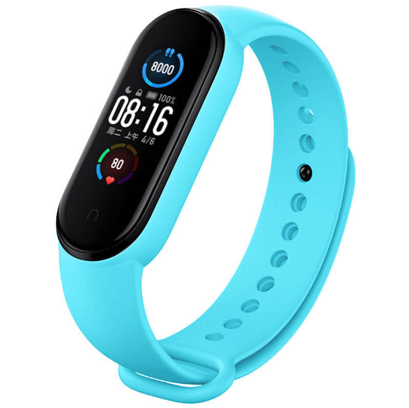 

Mi band 5 6 ремешок ми бенд 6 5 силиконовый Голубой