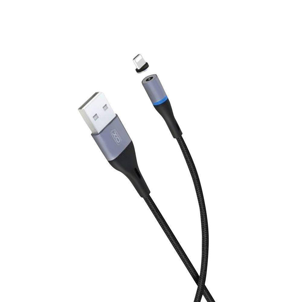 

Кабель Usb Lightning XO NB125 2A 1m (магнитный,круглый,тканевый) Black, Черный