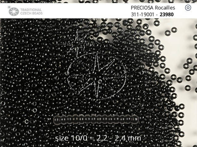 

31119/23980/10 Черный глянец .Чешский бисер.Preciosa.1грамм