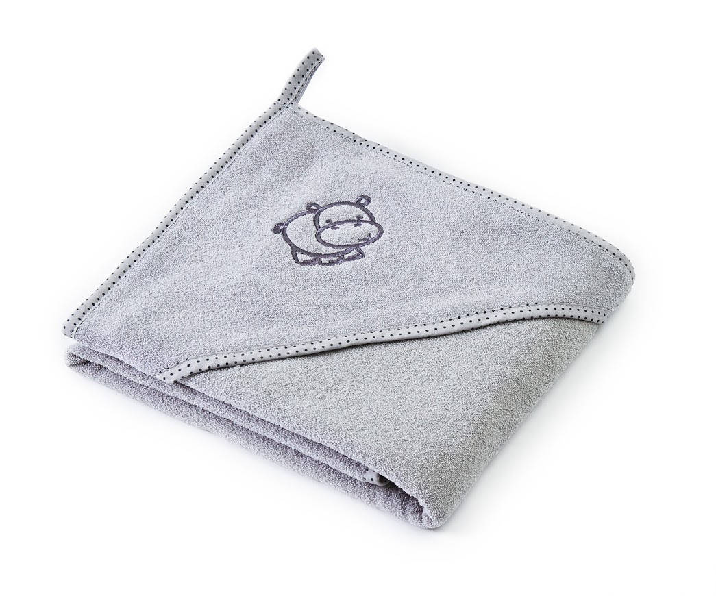 

Детское махровое полотенце Sensillo Hippo Grey, Серый