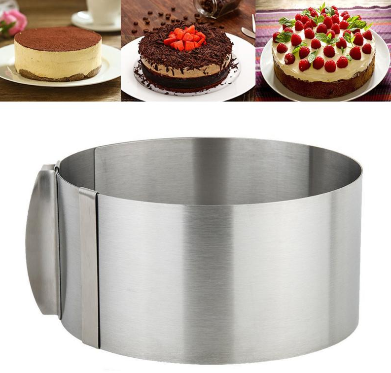 

Металлическая форма для выпечки 16-30см круглая раздвижная CAKE RING, Серый