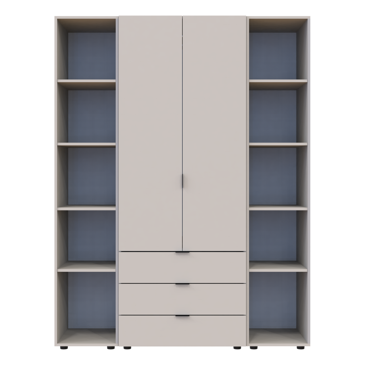 Розпашна Шафа для одягу Doros Гелар з 2 Етажерками Кашемір 2 ДСП 153.9х49.5х203.4 (80737644)
