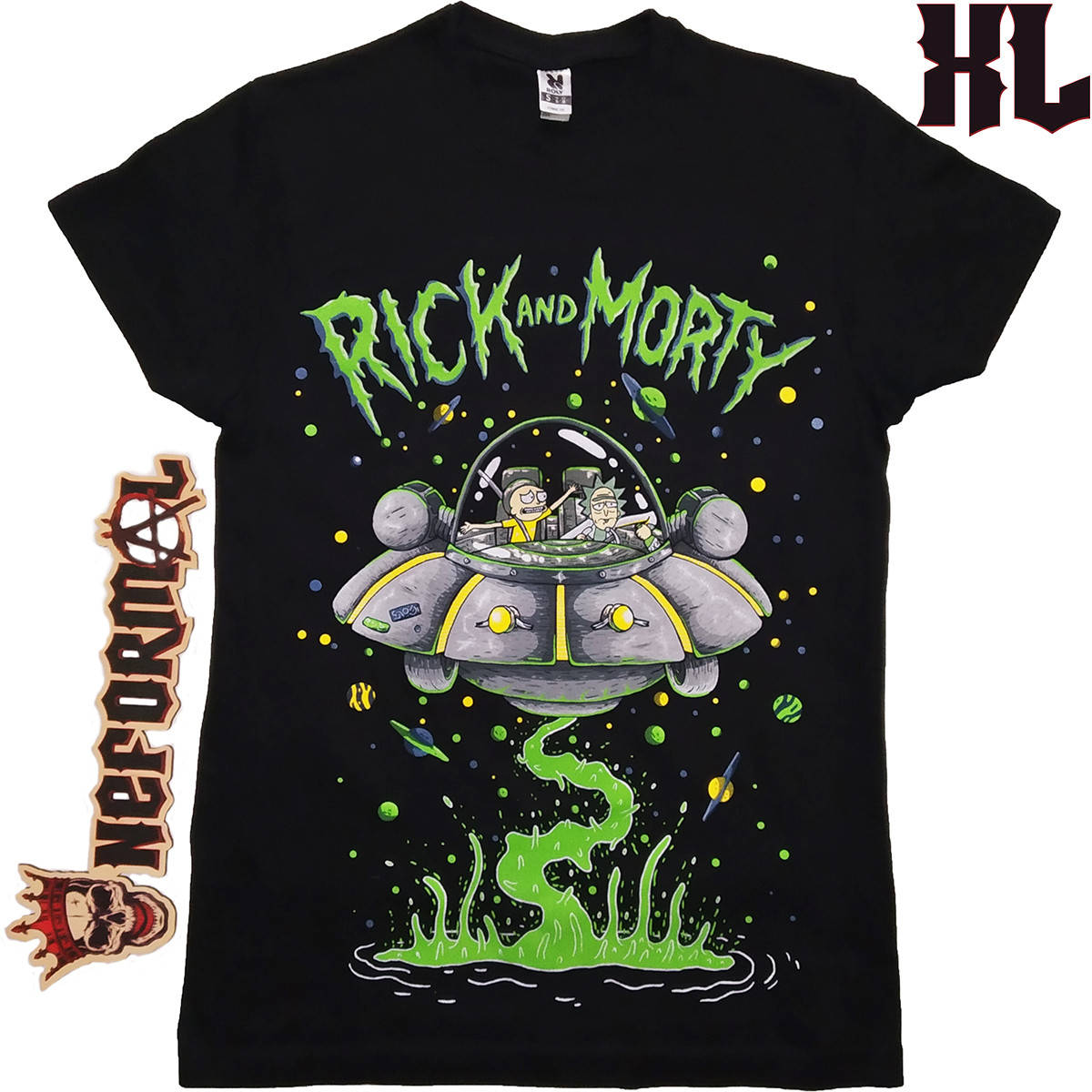 

Футболка Рик и Морти "Space adventure" (Rick and Morty), черная, Размер XL