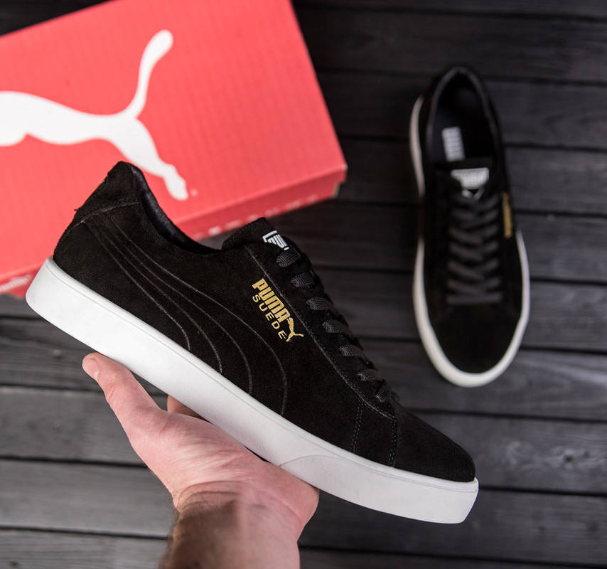 

Мужские кожаные черные кроссовки Puma 41, Черный