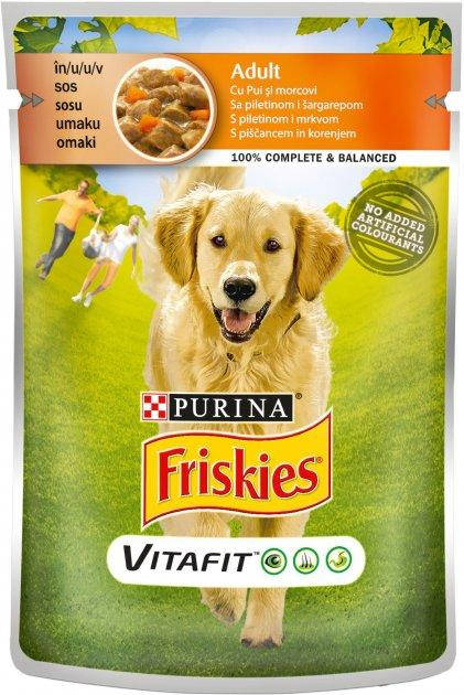 

Корм влажный для собак Purina Friskies с курицей и морковью 100 г